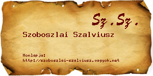 Szoboszlai Szalviusz névjegykártya
